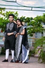 এক্সক্লুসিভ ধুপিয়ান সিল্ক শাড়ি & পাঞ্জাবি কাপল ড্রেস - Image 5
