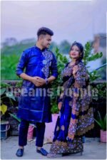 এক্সক্লুসিভ ধুপিয়ান সিল্ক শাড়ি & পাঞ্জাবি কাপল ড্রেস - Image 3